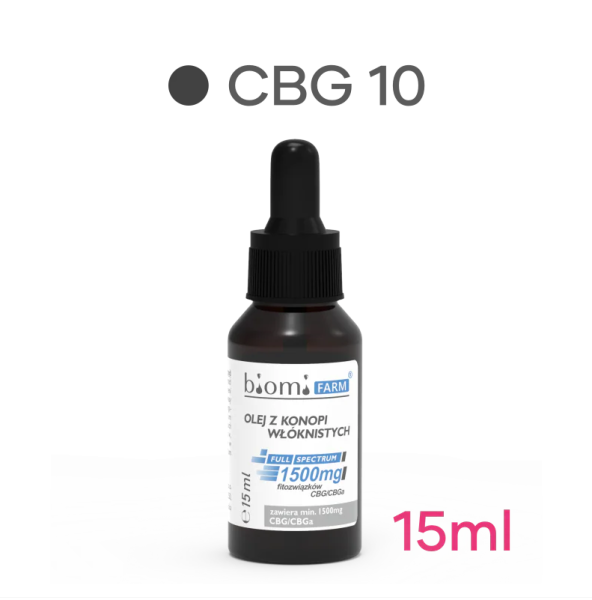 Olej konopny CBG/CBGA 1500mg fitozwiązków - FULL SPECTRUM 15ml | TanieSianie.pl