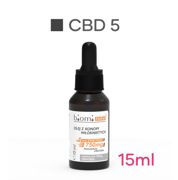 Olej z konopi włóknistych FULL SPECTRUM 750mg premium 15ml | TanieSianie.pl