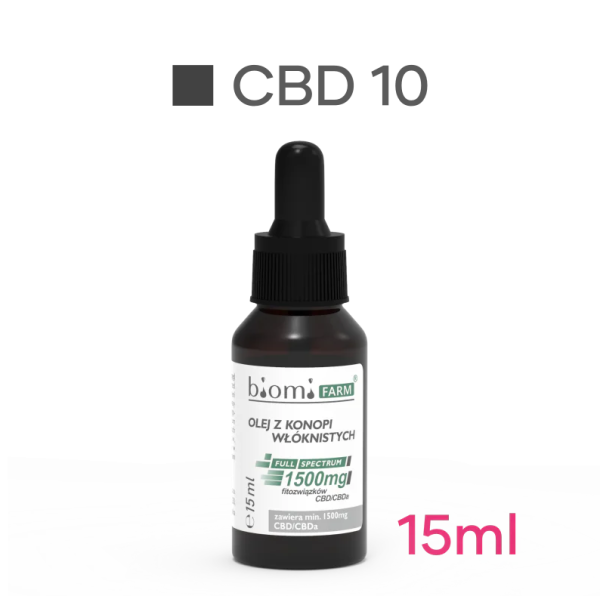 Olej z konopi włóknistych FULL SPECTRUM 1500mg premium D 15ml | TanieSianie.pl