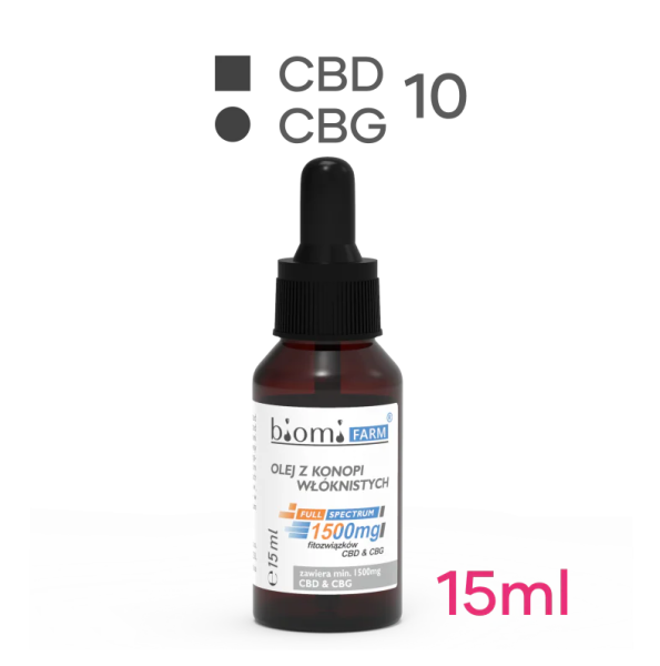 Olej konopny CBGA/CBG+CBDA/CBD 750+750mg fitozwiązków - FULL SPECTRUM 15ml | TanieSianie.pl