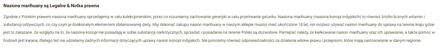 nasiona marihuany sa legalne - notka prawna